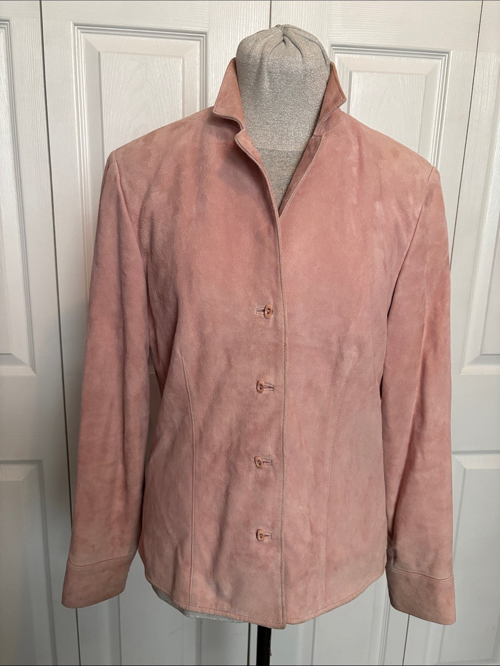 Carlisle Dusty Pink Suede Button-Front Blazer Jacket Vintage Western Size 6